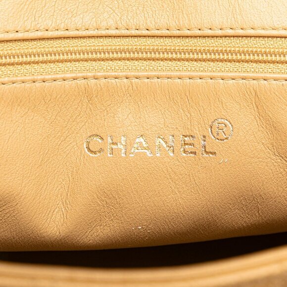 CHANEL Brown Caviar Leather Logo Tote Bag - Picture 10 of 13